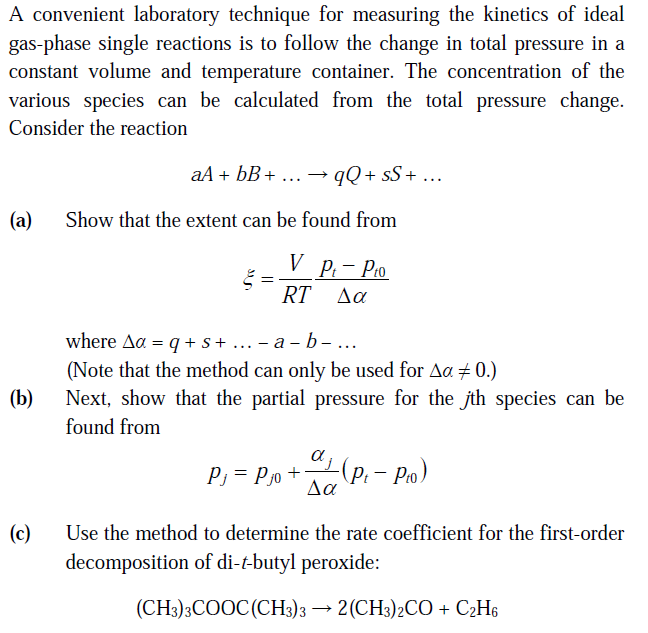 Solved The previous reaction was carried out in a constant | Chegg.com