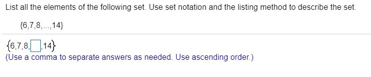 Solved List all the elements of the following set. Use set | Chegg.com