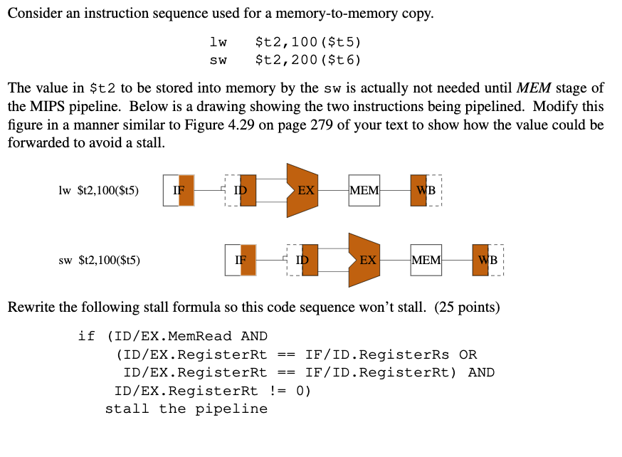 Solved Consider an instruction sequence used for a | Chegg.com