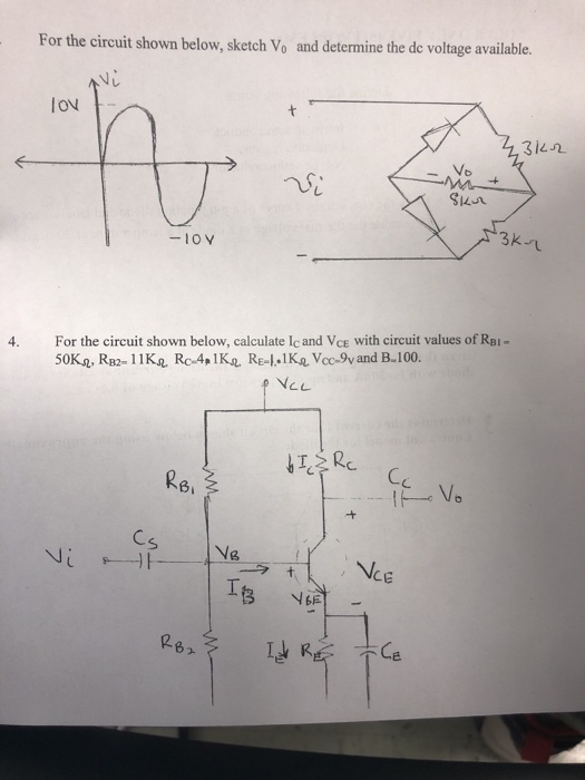 Solved For the circuit shown below, sketch Vo and determine | Chegg.com