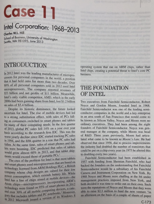 Solved Case study: Intel Read the case study and | Chegg.com