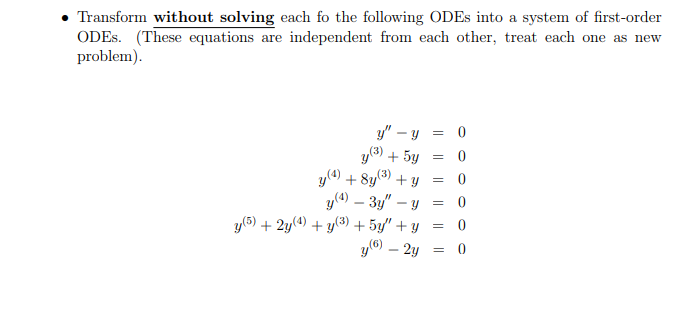 Solved Transform Without Solving Each Fo The Following Odes