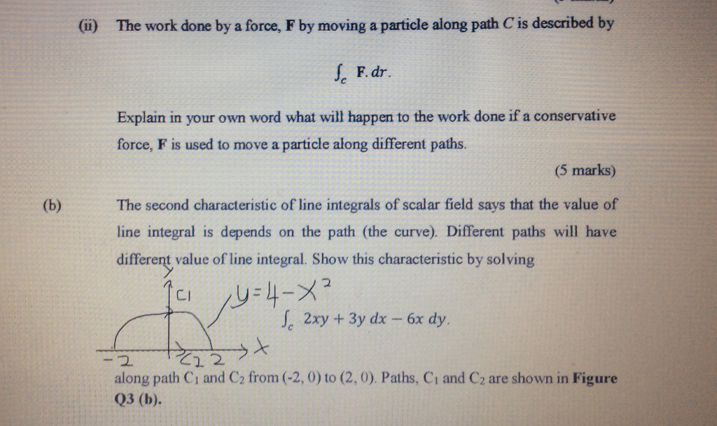 Solved U The Work Done By A Force F By Moving A Partic Chegg Com