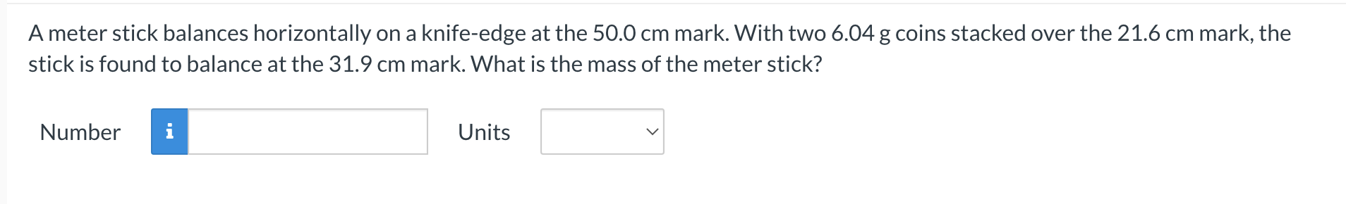 Solved A meter stick balances horizontally on a knife-edge | Chegg.com