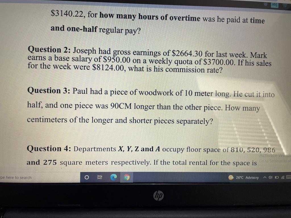 Solved $3140.22, for how many hours of overtime was he paid | Chegg.com