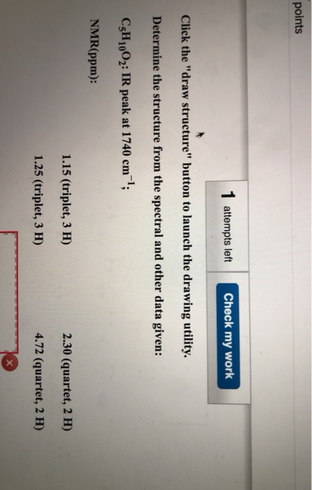 Solved points 1 attempts lft Check my work Click the "draw | Chegg.com
