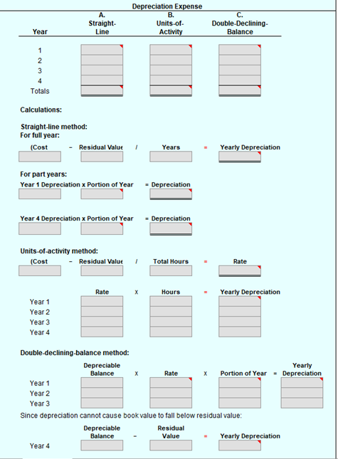 Solved PR 9-3A Depreciation by three methods; partial years | Chegg.com