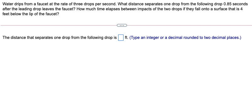 Solved Water drips from a faucet at the rate of three drops | Chegg.com