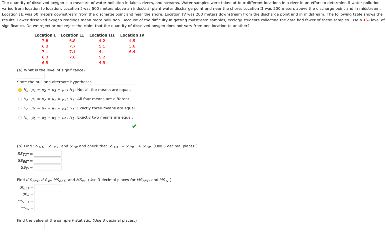 Solved The Quantity Of Dissolved Oxygen Is A Measure Of | Chegg.com