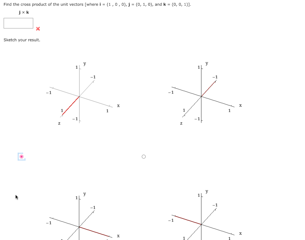 Solved Find The Cross Product Of The Unit Vectors [where I = | Chegg.com