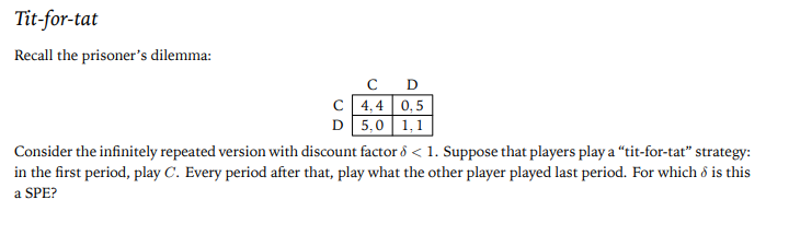 Solved In a two-person repeated game, a tit-for-tat strategy