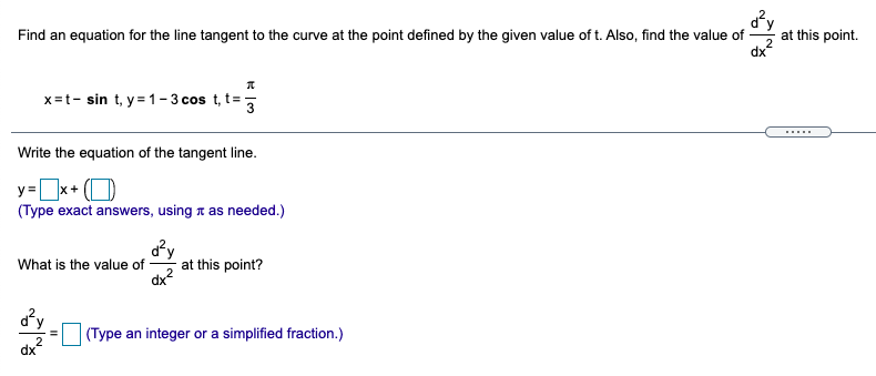 Solved dy Find an equation for the line tangent to the curve | Chegg.com