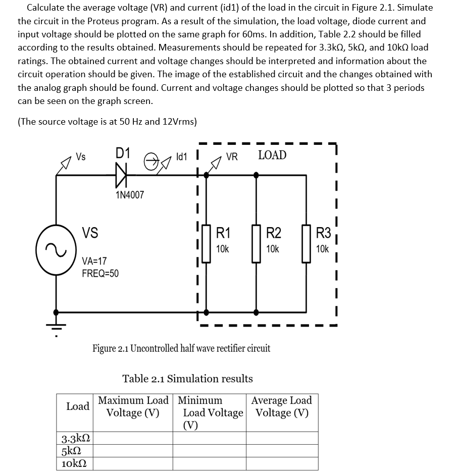 Solved Calculate the average voltage (VR) and current (id1) | Chegg.com