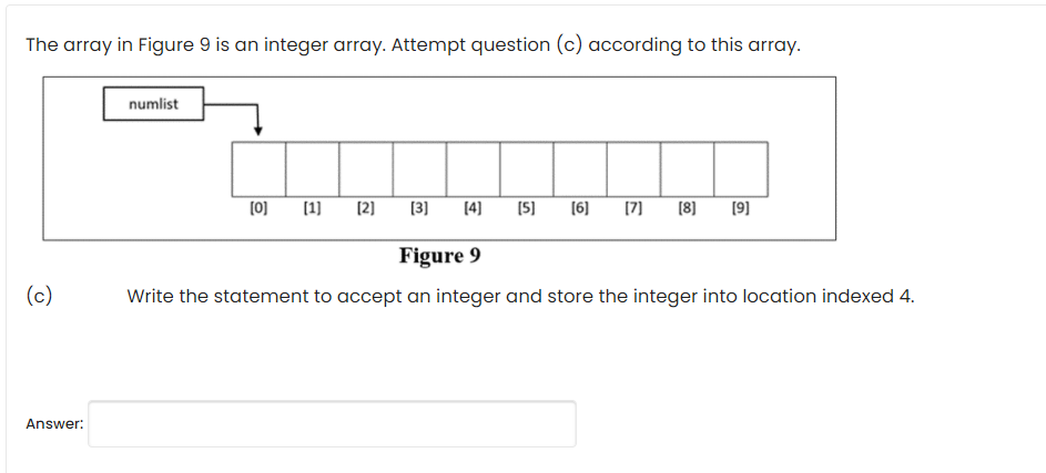 Solved The array in Figure 9 is an integer array. Attempt | Chegg.com