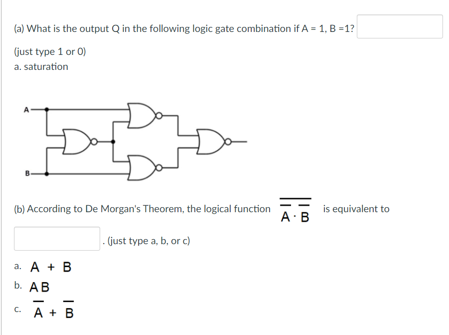 Solved (a) What is the output Q in the following logic gate | Chegg.com