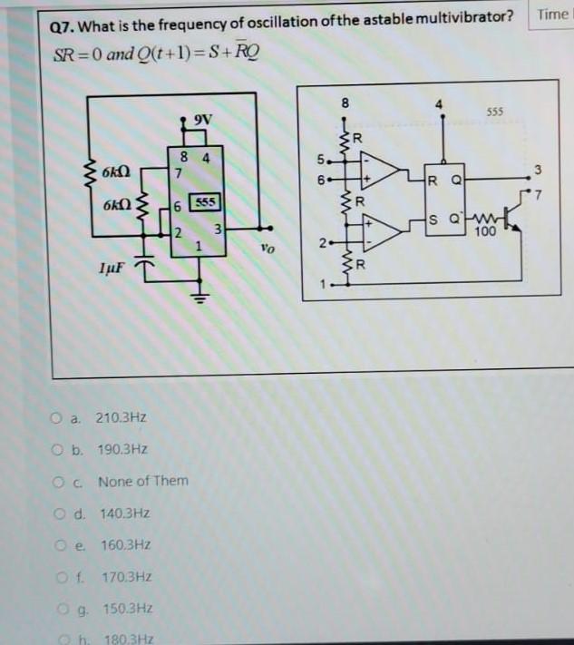 Solved Time Q7. What is the frequency of oscillation of the | Chegg.com