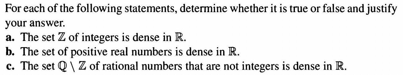 Solved For each of the following statements, determine | Chegg.com