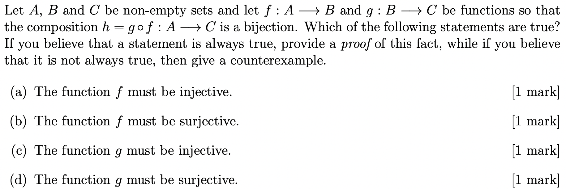 Solved Let A, B And C Be Non-empty Sets And Let F : A + B | Chegg.com