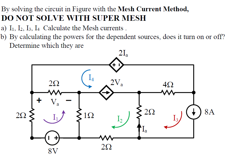 Solved By Solving The Circuit In Figure With The Mesh | Chegg.com