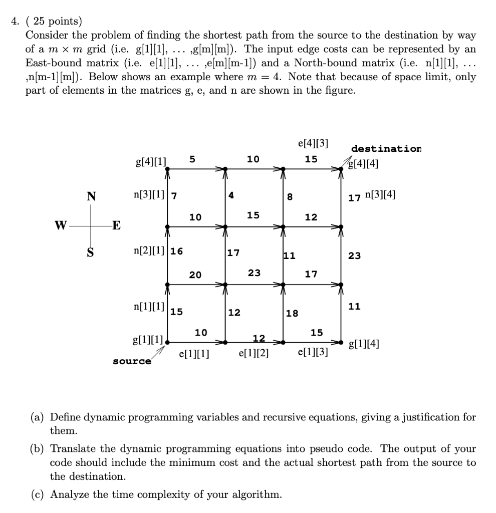 4. ( 25 points) Consider the problem of finding the | Chegg.com