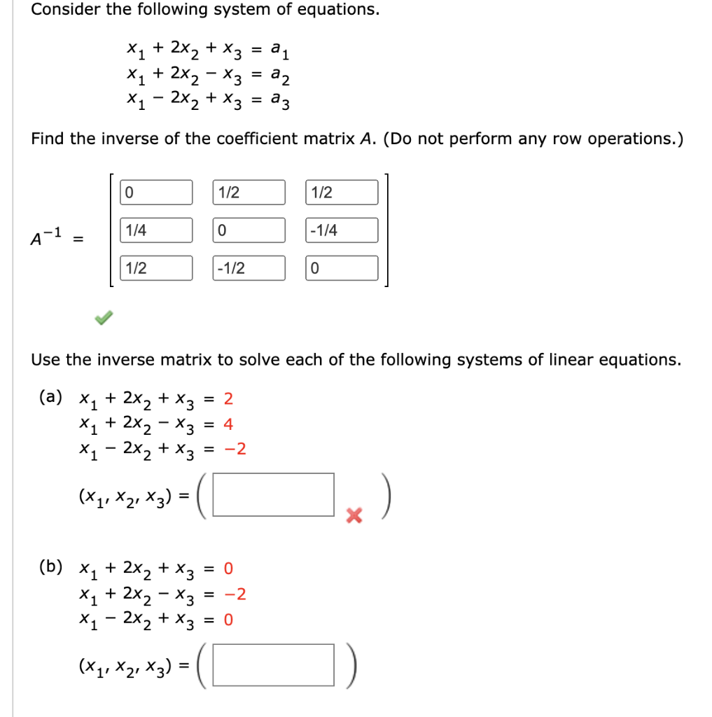 Solved Consider The Following System Of Equations X1 9456