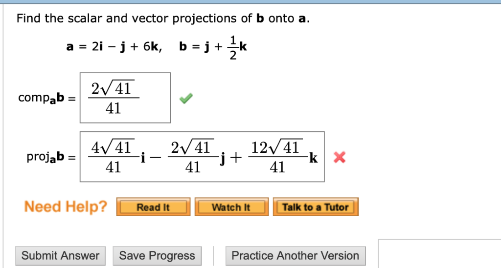 Solved Find the scalar and vector projections of b onto a. 2 | Chegg.com
