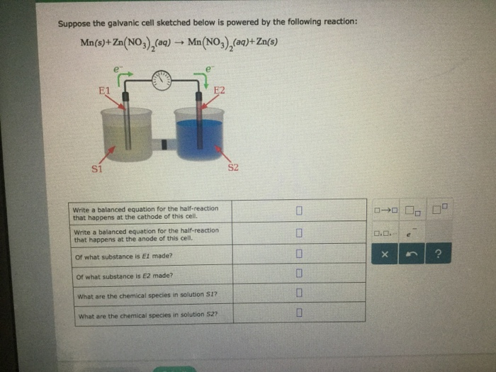 Solved Suppose the galvanic cell sketched below is powered | Chegg.com