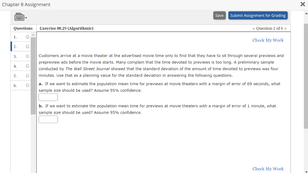 Solved Chapter 8 Assignment X Save Submit Assignment for | Chegg.com