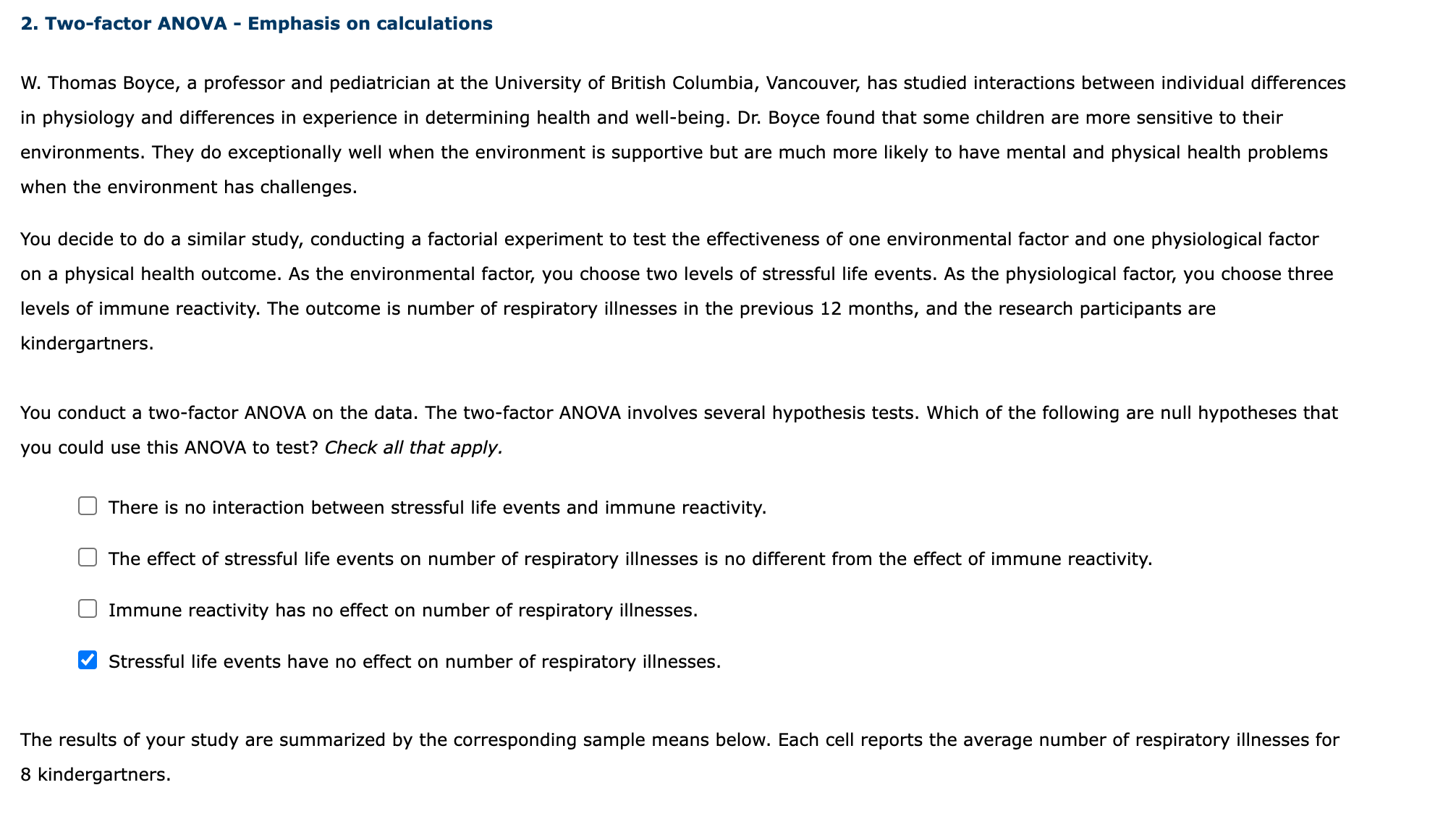 Solved 2. Twofactor ANOVA Emphasis on calculations W.