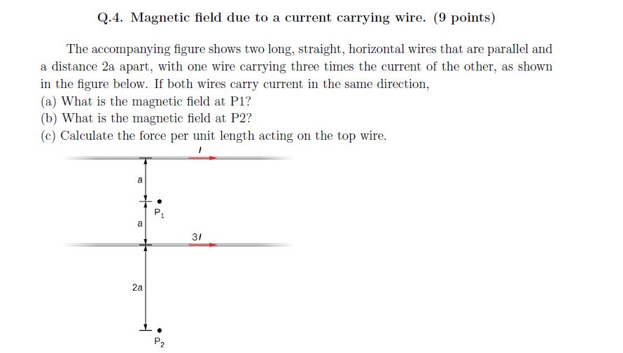Solved Q.4. Magnetic field due to a current carrying wire. | Chegg.com