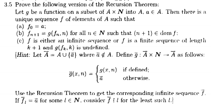 3.5 Prove the following version of the Recursion | Chegg.com
