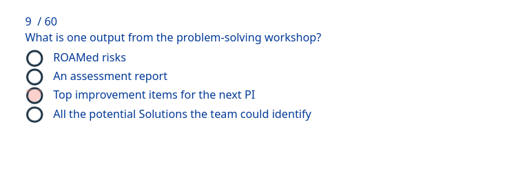 one output from the problem solving workshop