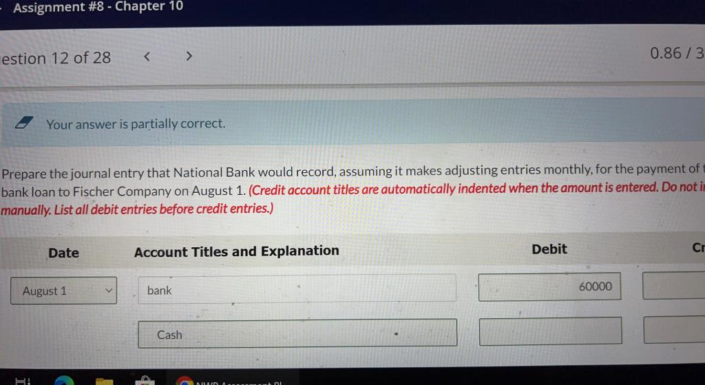Solved € Assignment #8 - Chapter 10 Question 12 of 28 0.86 / | Chegg.com