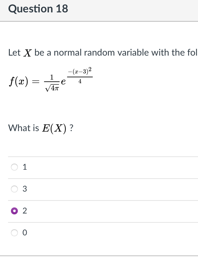 Solved Question 20 Let X be a normal random variable with u | Chegg.com