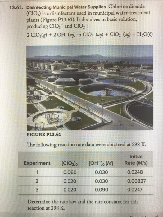 Solved 13.61. Disinfecting Municipal Water Supplies Chlorine