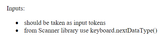 Solved Inputs: - should be taken as input tokens - from | Chegg.com