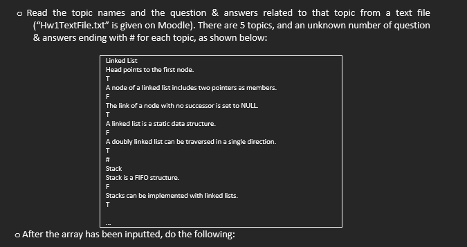 Solved Write a C++ program to create a question bank for a | Chegg.com