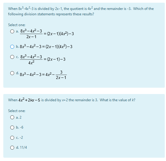 3x 2 divided by 4 2x 8