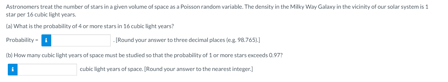 Solved Astronomers treat the number of stars in a given | Chegg.com