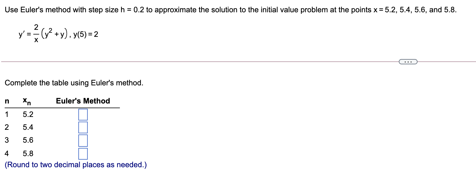 Solved Use Euler's Method To Approximate The Solution To The | Chegg.com