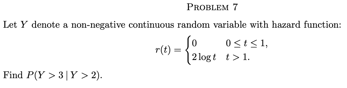 Solved PROBLEM 7 Let Y denote a non-negative continuous | Chegg.com