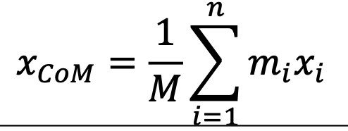 Solved xCoM=M1∑i=1nmixi | Chegg.com