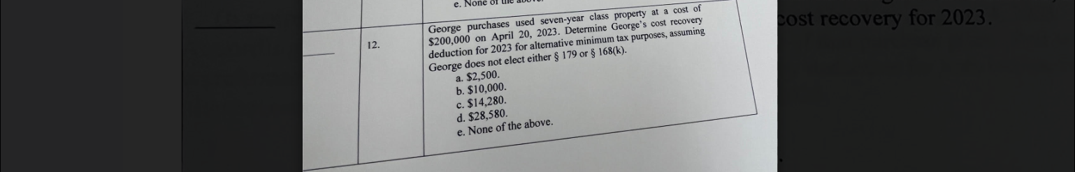 Solved George purchases used seven-year class property at a | Chegg.com