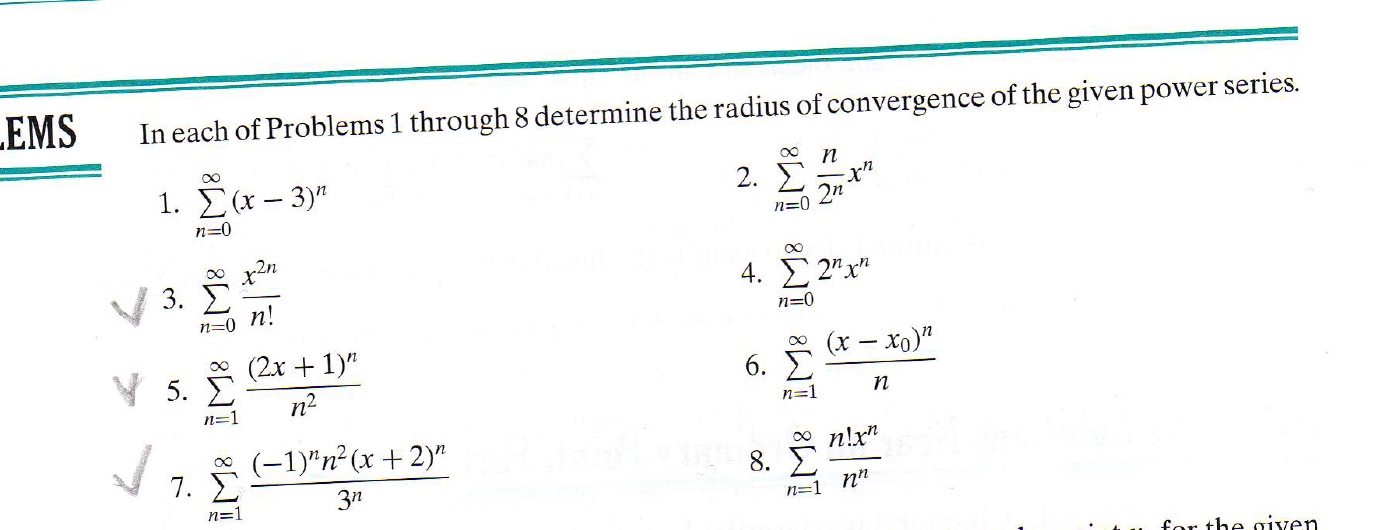 Solved In each of Problems 1 through 8 determine the radius | Chegg.com