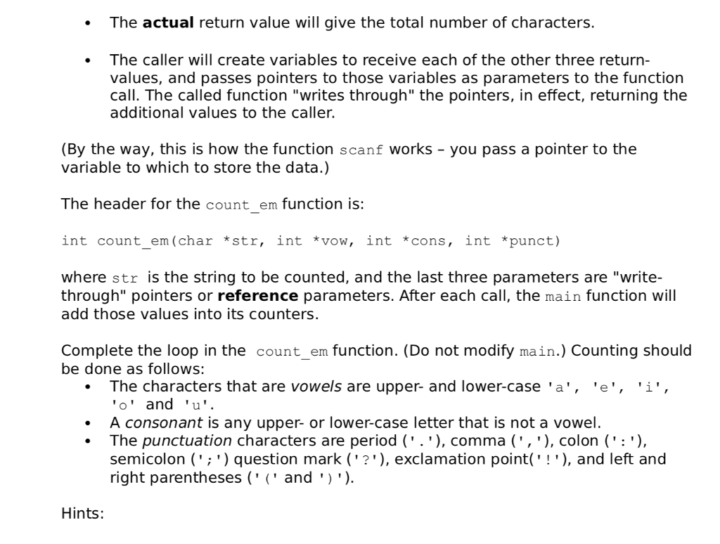 Solved Part 2: Use pointers to return multiple values from a | Chegg.com
