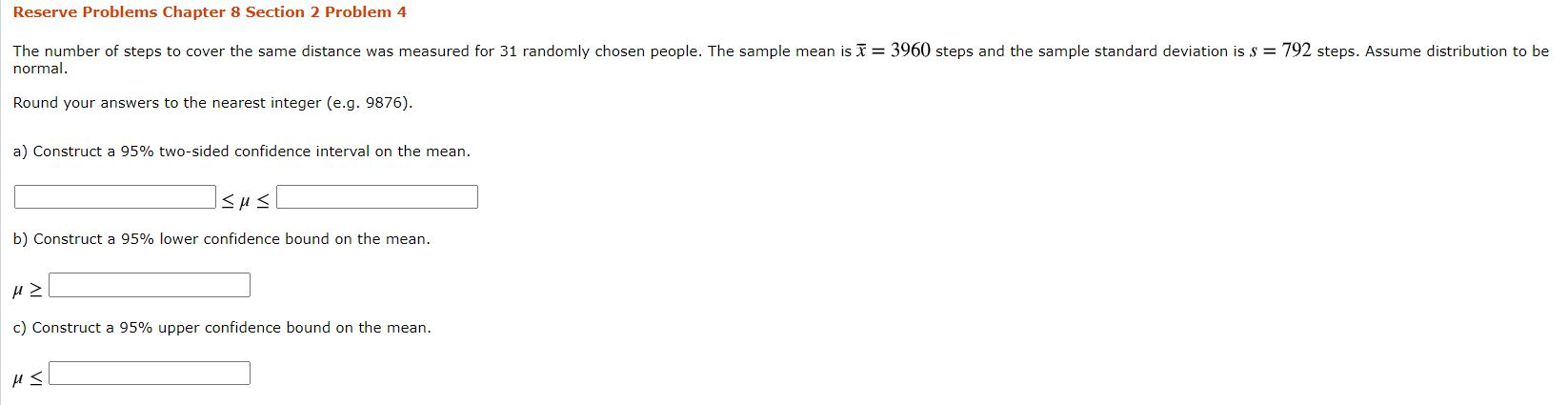 Solved Reserve Problems Chapter 8 Section 2 Problem 4 The | Chegg.com