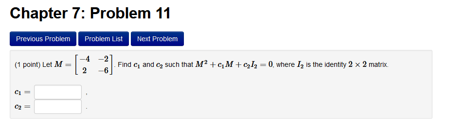 Solved Chapter 7: Problem 11 Previous Problem Problem List | Chegg.com