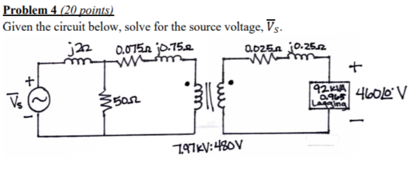 Solved Problem 4 (20 points) Given the circuit below, solve | Chegg.com