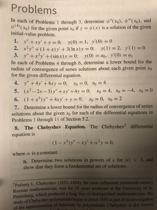 Solved Problems In each of Problems 1 through 3, determine | Chegg.com