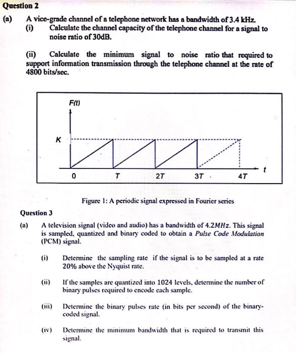 Solved (a) A vicegrade channel of a telephone network has a